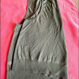 Military green Lululemon tank top.